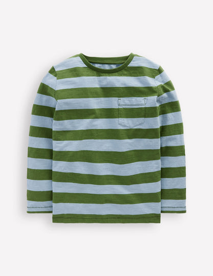 Everyday Long Sleeve T-Shirt-Glacier Blue/ Broccoli Green