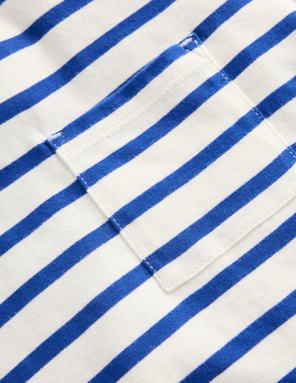 Double Layer T-shirt-Bright Blue/Ivory