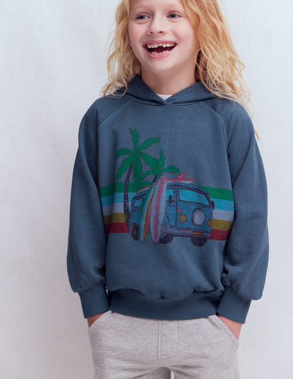 Garment Dye Graphic Hoodie-Holiday Car